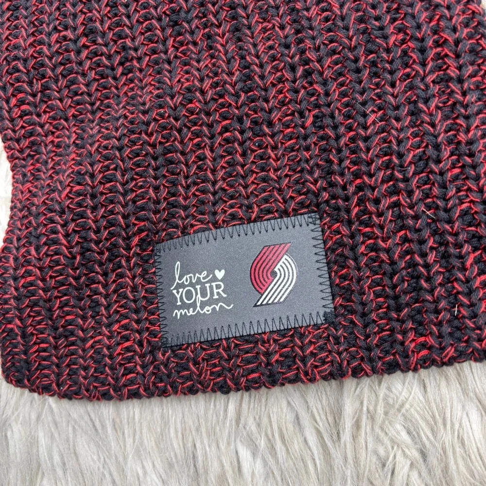 Love Your Melon x‎ Portland Trailblazers Women's OS Black Red Knit Beanie Hat